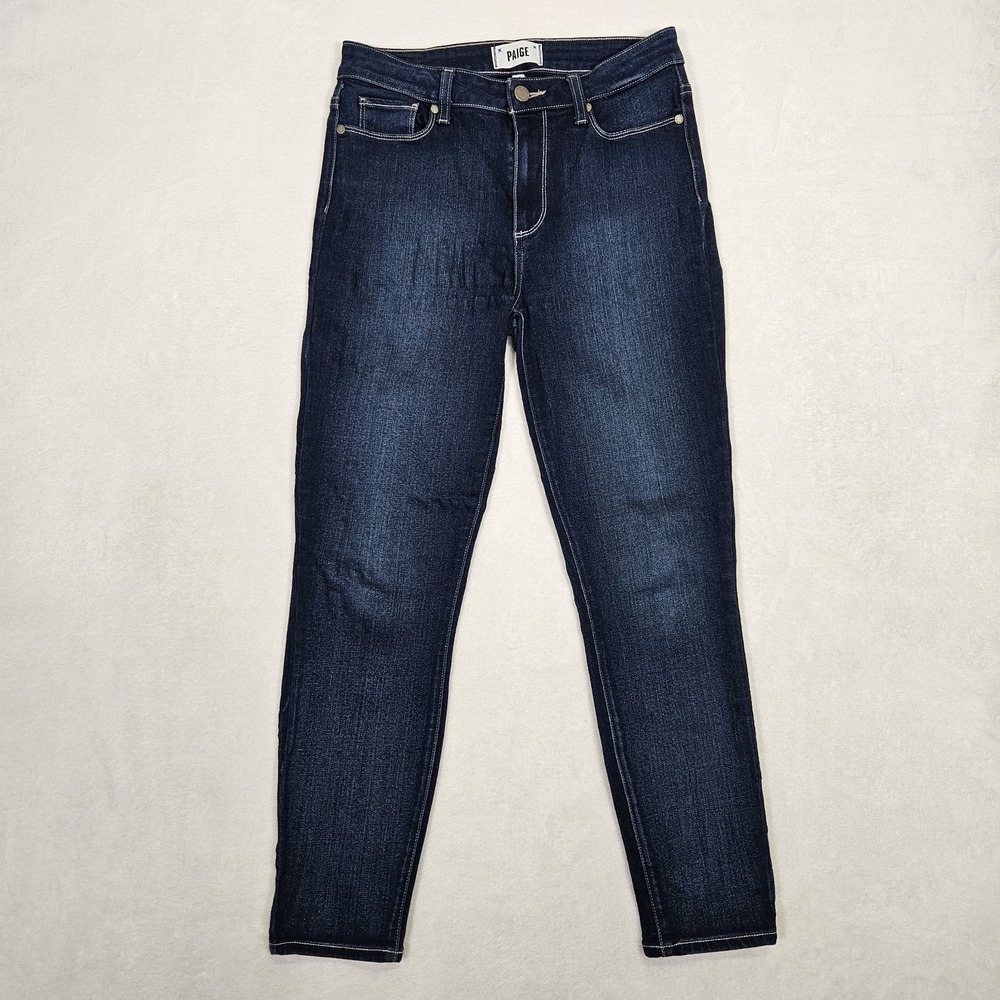 Paige Dark Wash Denim Hoxton Crop Skinny Jeans Women's 28x26 Soft Stretch